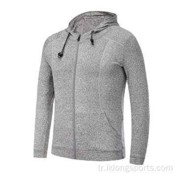 Yüksek kaliteli zip spor salonu hoodie erkek kadın